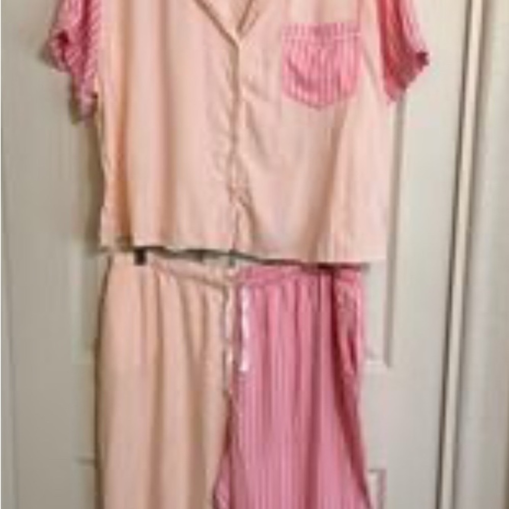 Pink Striped Women's Pajama Set